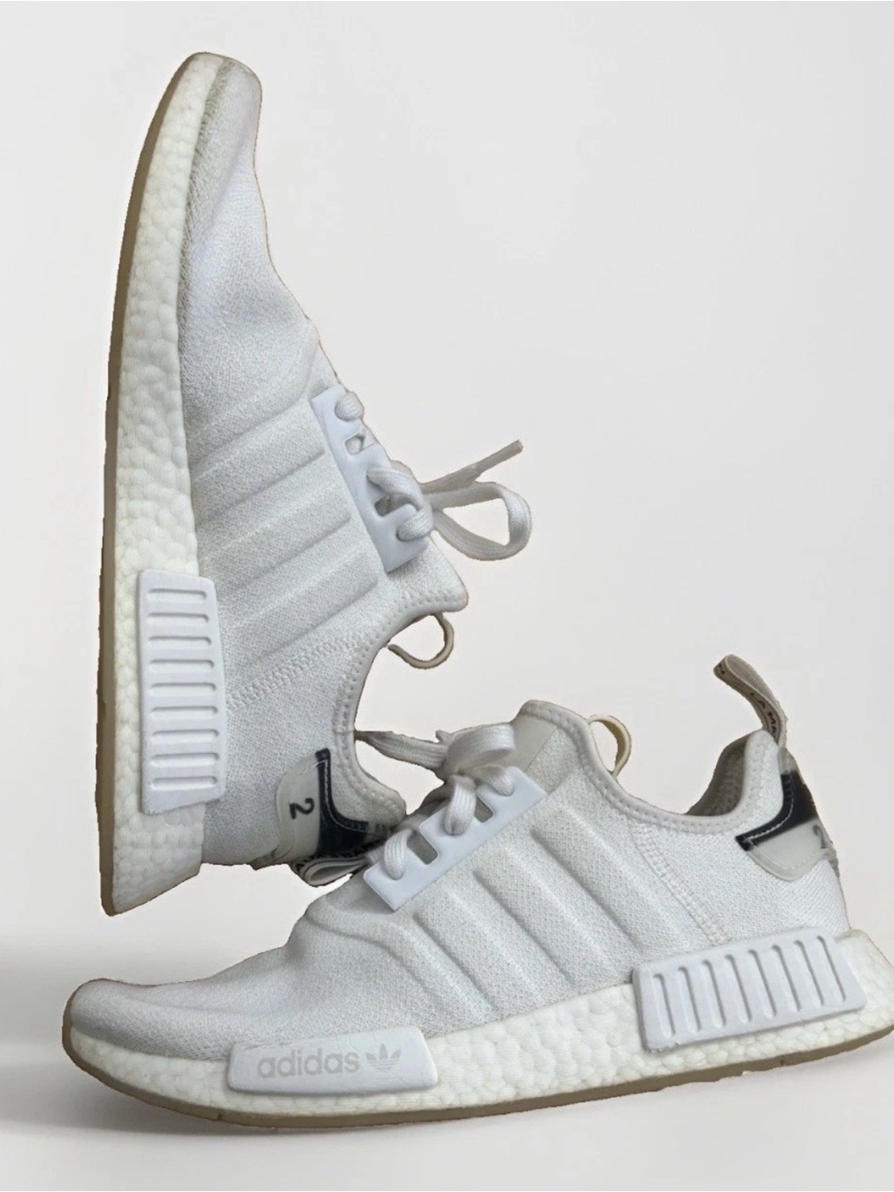 Adidas NMD R1 Triple White Sneakers Men's Size 9 Boost Running Shoes Trainers